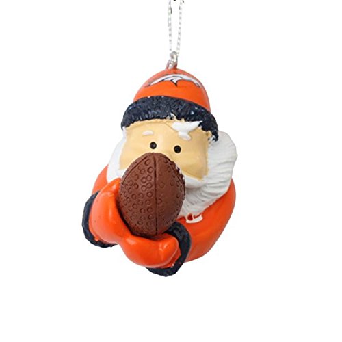 TEAM BEANS FOREVER COLLECTIBLES ACTION SANTA ORNAMENT BRONCOS