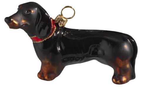Joy To The World Dog Ornament – Blk Dachshund