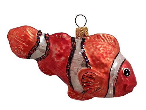 Clownfish Sea Life Polish Mouth Blown Glass Christmas Ornament