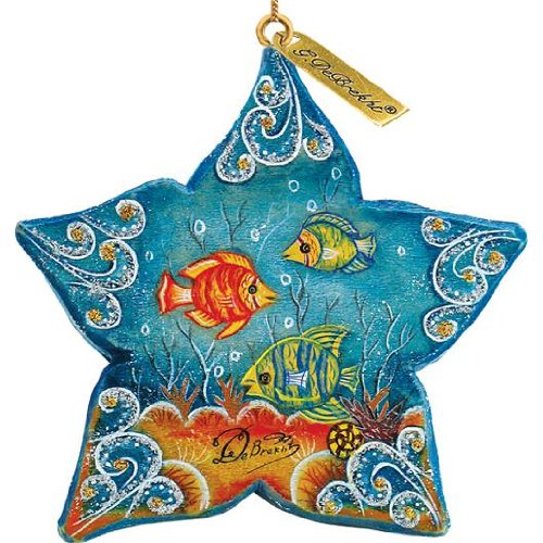 G. Debrekht Starfish Charmer, 2-1/2-Inch Tall, Hand-Painted, Includes Hanger That Fits in Hole on Top