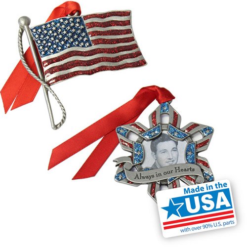 Personalized Gloria Duchin 2pc Patriotic Ornament Gift Set