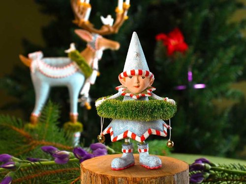 Patience Brewster Dasher’s Wreath Elf Ornament – Krinkles Christmas Décor New 08-30666