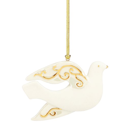 Lenox Dove Scroll Ornament, Gold