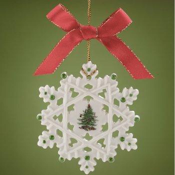 Spode Christmas Tree Signature Ornament 2003 Snowflake