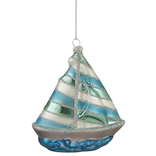 Midwest CBK Glass Sailboat Christmas Ornament
