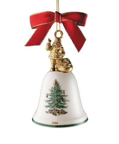 Spode Christmas Tree Ornament 2004 Annual Bell American Santa