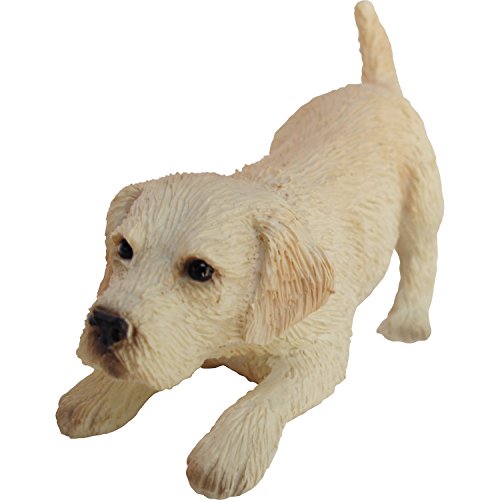 Sandicast Sculpture, Small, Crouching Yellow Labrador Retriever