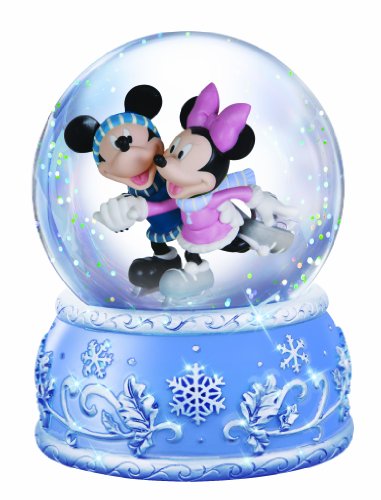 Precious Moments Disney Mickey and Minnie Ice Skating Waterball