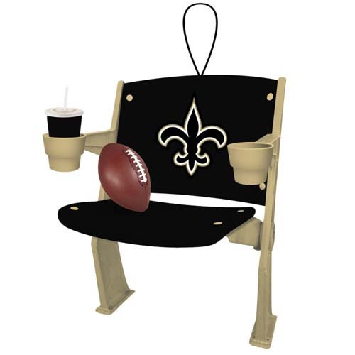 New Orleans Saints Official NFL 4 inch x 3 inch Stadium Seat Ornament