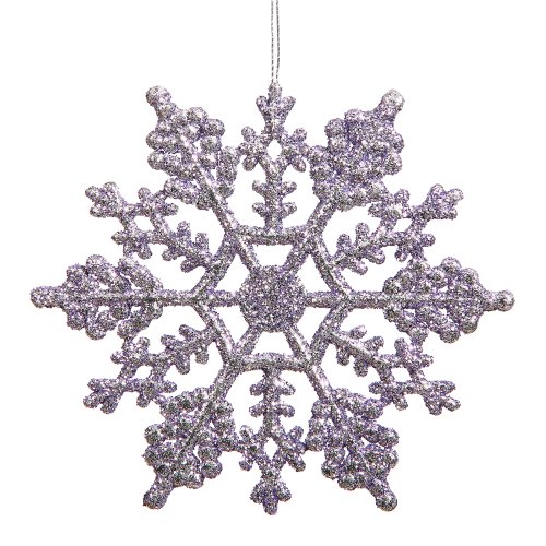 Vickerman Lavender Glitter Snowflake with 24 Per PVC Box, 4-Inch