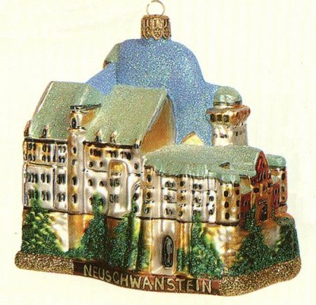 Neuschwanstein Castle Polish Glass Christmas Ornament