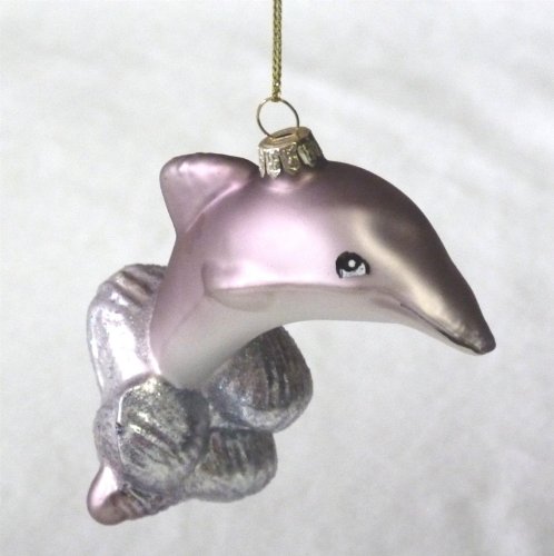 Blown Glass Dolphin Christmas Ornament