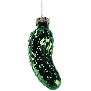 Green PICKLE Glass Christmas Eve Ornament German Tradition
