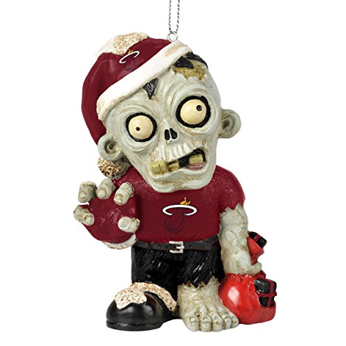 Miami Heat NBA 2014 Zombie Christmas Hanging Ornament 4″