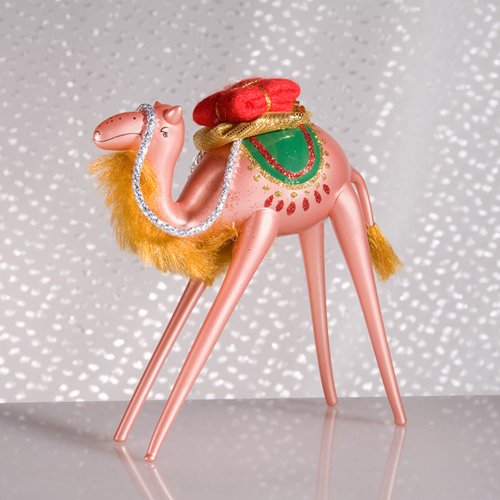 De Carlini Camel Italian Mouthblown Glass Christmas Ornament