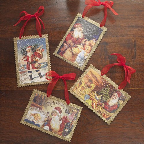 RAZ Imports – Old World Santa Claus Postcard Ornaments