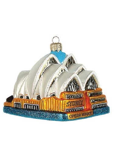Sydney Opera House Australia Polish Mouth Blown Glass Christmas Ornament