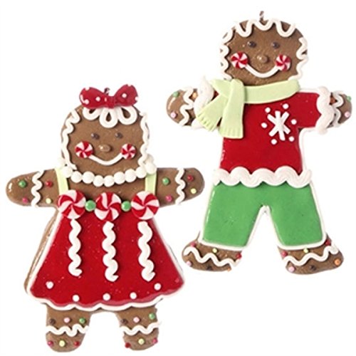 Raz Imports Gingerbread Ornaments Set of Two(2)