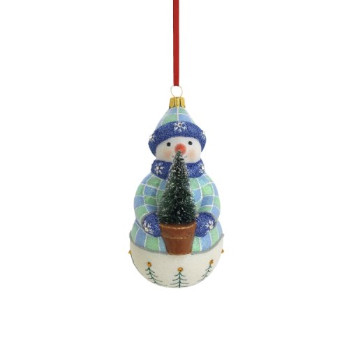 Reed & Barton Snowman with Tree Christmas Ornament, 5-Inch