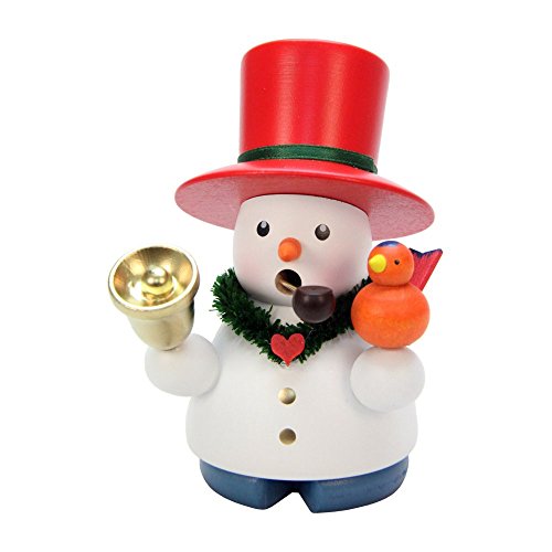 1-663 – Christian Ulbricht Incense Burner – Snowman with Bell – 4.25″”H x 3″”W x 3″”D