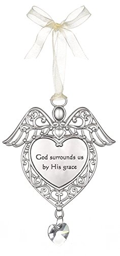God Surrounds Us By His Grace Angel Wings Ornament