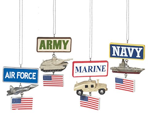US Navy Dangling Ornament with Ship and Flag