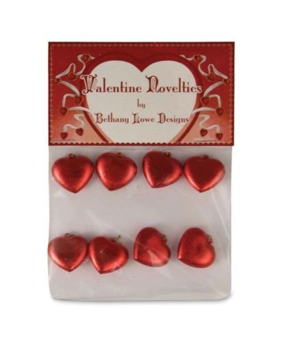 Bethany Lowe – Valentine’s Day – Mini Red Heart Ornament Set – LG4303