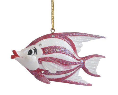 Aquatic Ocean Nautical Stripe Fish Swim Ornament