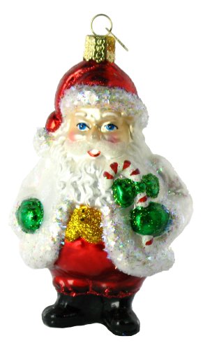 Old World Christmas Sugar Santa, 4 ½” Glass Ornament
