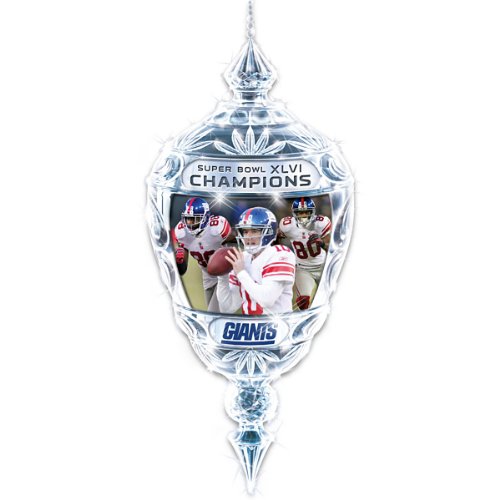 NFL New York Giants Super Bowl XLVI Champions Crystal Ornament by The Bradford Exchange