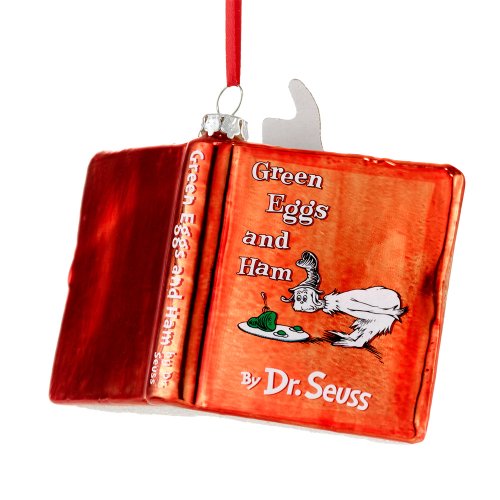 Department 56 Dr. Seuss Green Eggs and Ham Book Ornament, 3-Inch