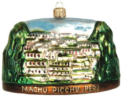Machu Picchu Peru Travel Polish Glass Christmas Ornament