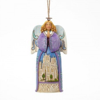 Jim Shore for Enesco Heartwood Creek Angel with Cathedral Scene Ornament, 4.75-Inch