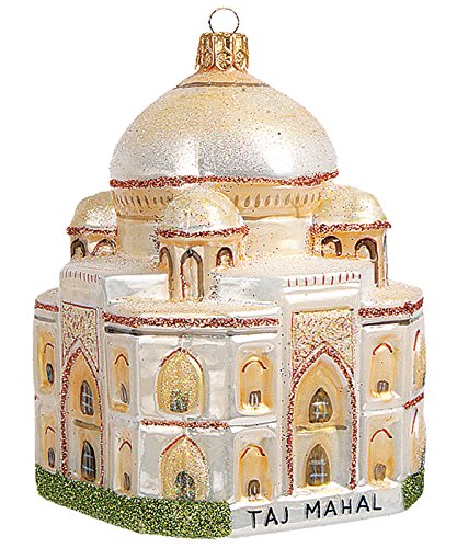 Taj Mahal India Polish Mouth Blown Glass Christmas Ornament