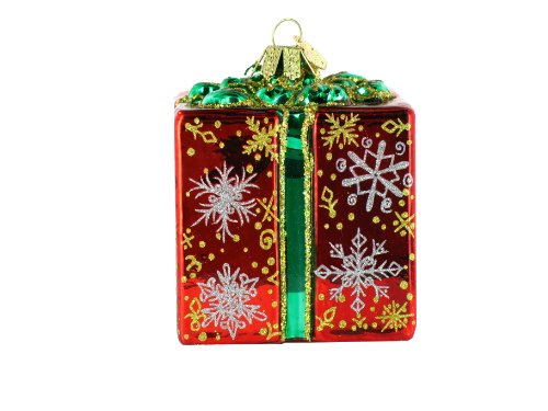 Old World Christmas Sparkling Present Ornament- Colors may vary