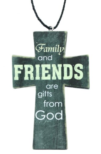 Family and Friends Are Gifts From God Wood Cross Ornament