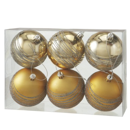 Medium Gold Ball Ornament Set of 6