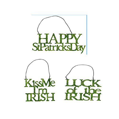 PBK Tin Metal Small Ornaments Happy St. Patricks Day Luck Kiss Theme Set of 3