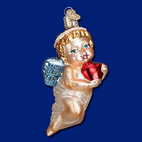 CHERUB ANGEL with Heart Ornament Old World Christmas Valentine Cupid NEW