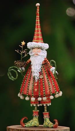Patience Brewster Dashing Santa Ornament – Krinkles Christmas Décor New 08-30201