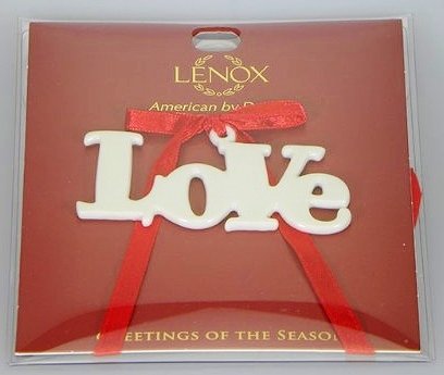Lenox Christmas China Ornaments Love Charm Tag