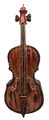 Cello Orchestra Musical Instrument Polish Mouth Blown Glass Christmas Ornament