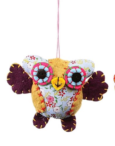 Creative Co-op Fabric Owl Ornament, Choice of Colors