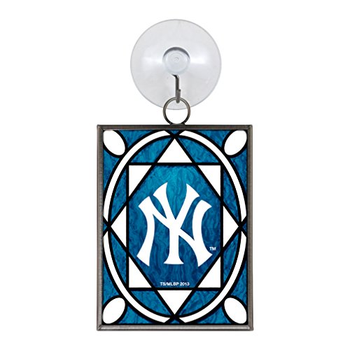 New York Yankees Official MLB 2 inch x 3 inch Stained Glass Christmas Ornament