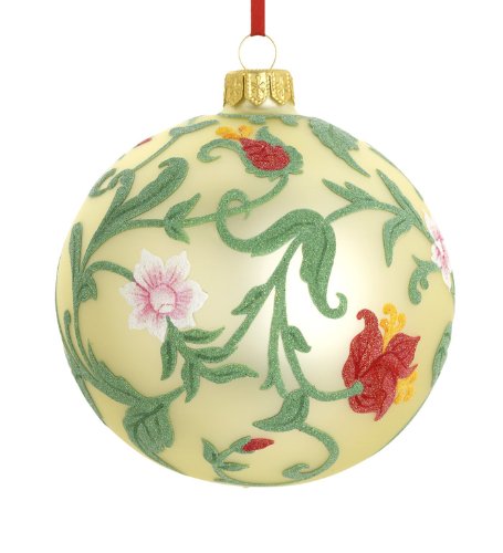 Reed & Barton Floral Ball Christmas Ornament, 4-Inch