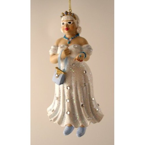 December Diamonds Hand Painted Diamond Lady Ornament- Entire Dress is Embellished with Rhinestones…She is a Discontinued Collectible & Arrives in December Diamonds Gift Box!