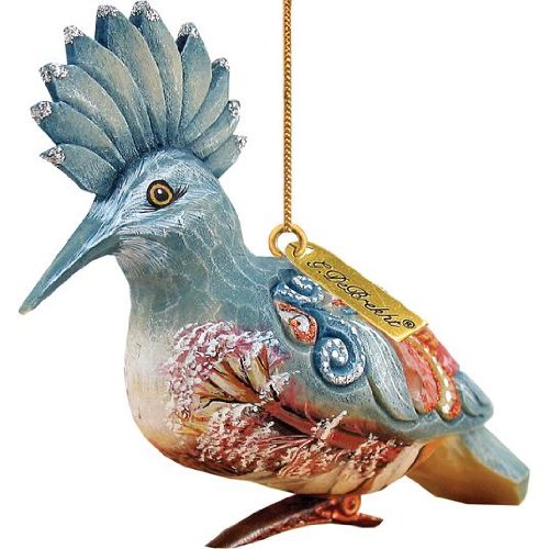 G. Debrekht Woodpecker with Blue Head Clip Ornament, 3-Inch Tall, Hand-Painted