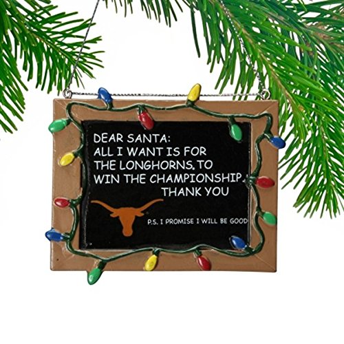 Texas Longhorns Official NCAA 3 inch x 4 inch Chalkboard Sign Christmas Ornament by Forever Collectibles