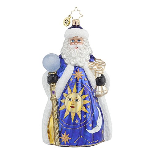 Christopher Radko Wonderful Wizard Santa Glass Christmas Ornament – 6.5″h.