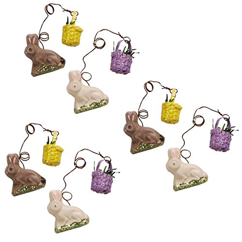 Bitsy Bunnies With Baskets Easter Ornaments Boxed Set of 6